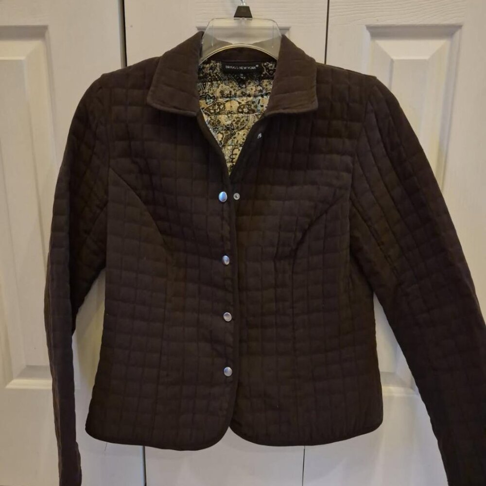 Ladies brown quilted jacket - size 10 -